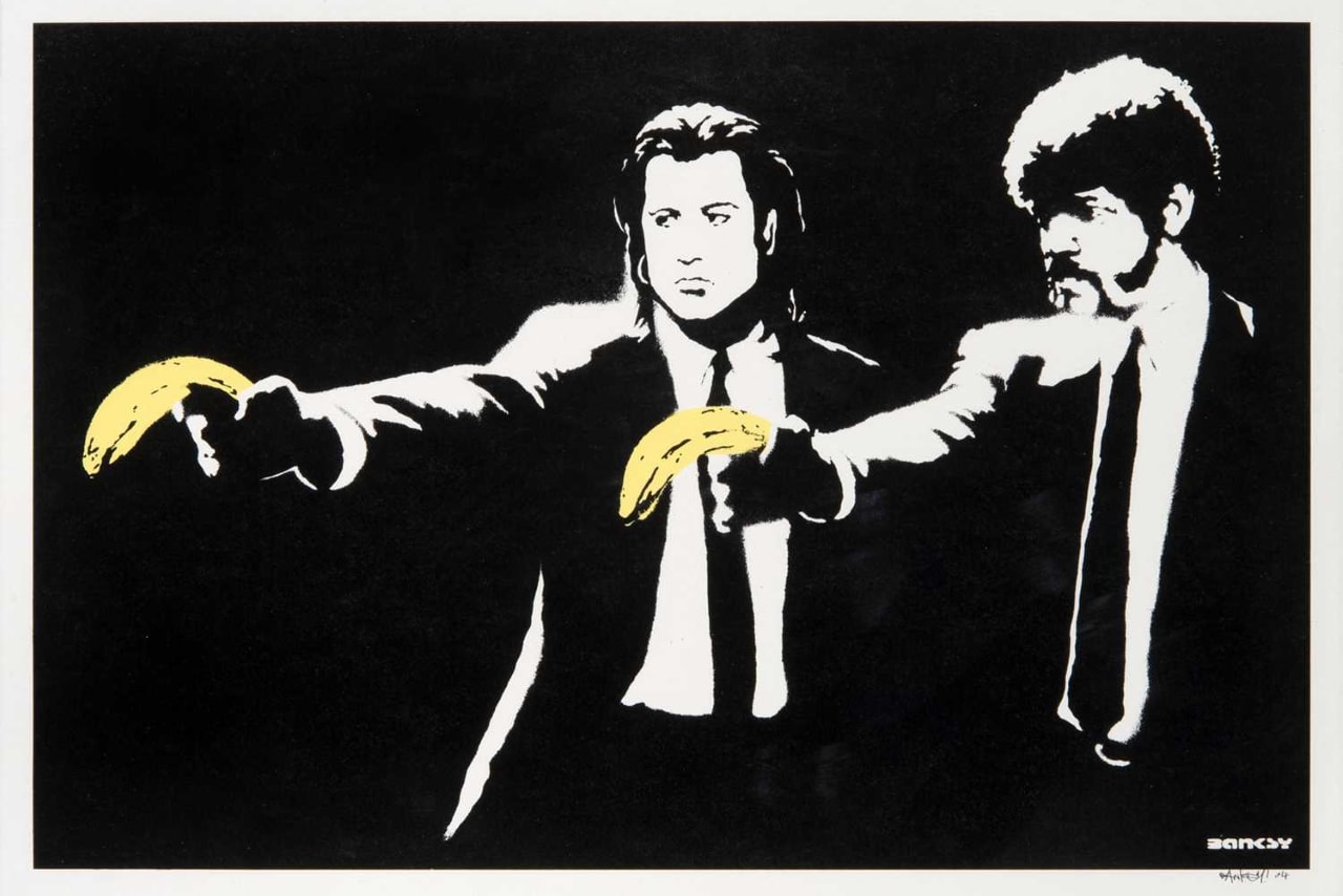 Banksy《Pulp Fiction》塗鴉畫作競拍成交價僅達 $17 萬美元