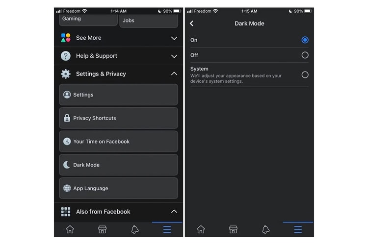 Facebook 正式實裝 iOS 版本「Dark Mode」深色模式