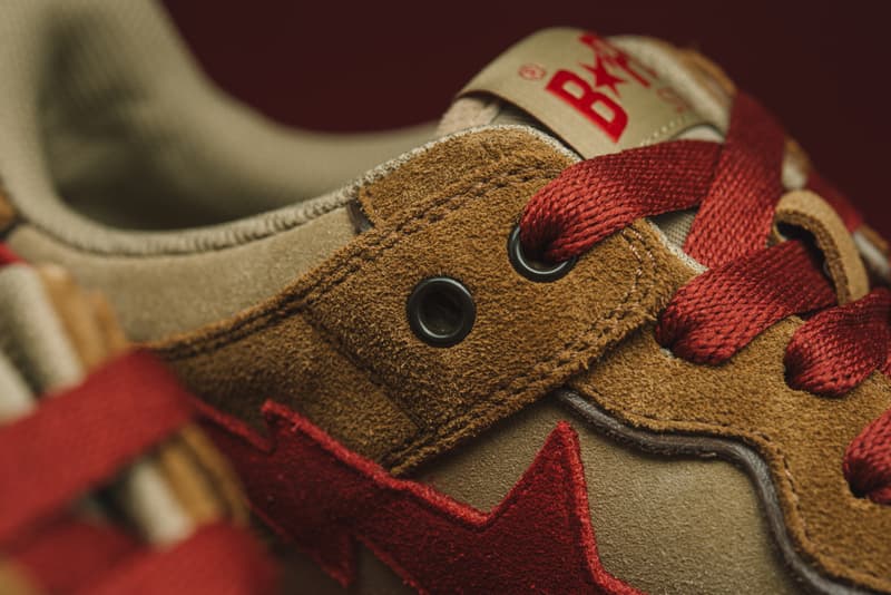 近赏 A BATHING APE 全新 BAPE SK8 STA「WHEAT & RED」配色