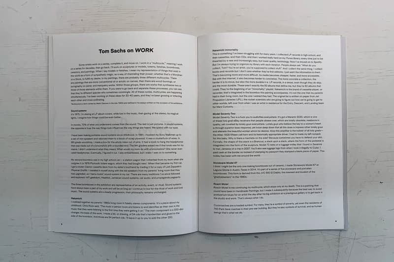 Tom Sachs 全新藝術書冊《Tom Sachs: Work Catalogue》正式發佈