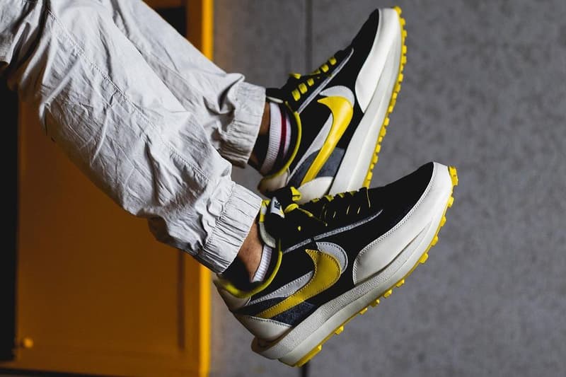 近賞 UNDERCOVER x sacai x Nike LDWaffle「Bright Citron」上腳圖輯