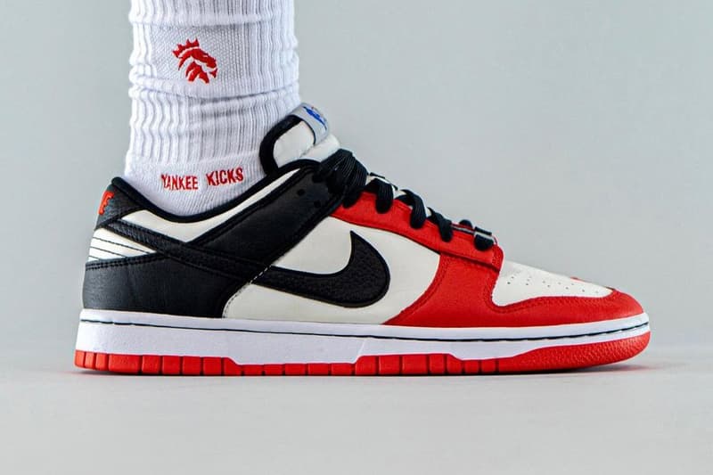 近賞 NBA x Nike Dunk Low EMB 最新配色「Chicago Bulls」上腳圖輯