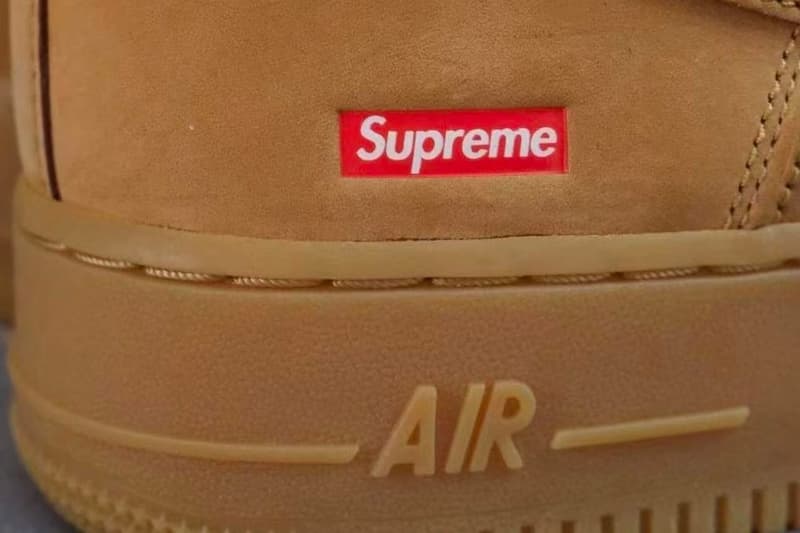 Supreme x Nike Air Force 1 最新配色「Wheat」率先曝光