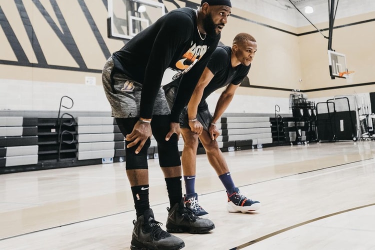 LeBron James 著用最新戰靴 Nike LeBron 19 與新隊友 Russell Westbrook 一同訓練
