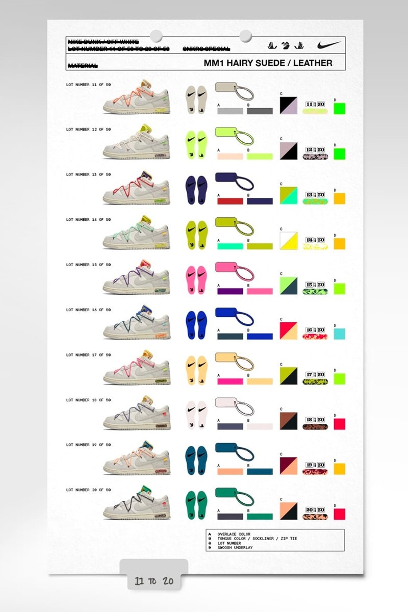 Off-White™ x Nike Dunk Low「THE 50」聯名系列發售規則率先曝光