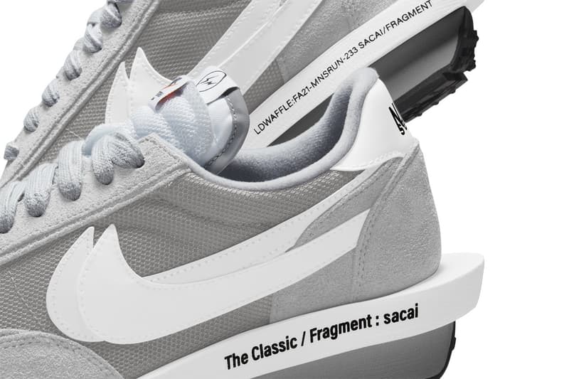 sacai x fragment design x Nike LDWaffle「Light Smoke Grey」官方圖輯發佈