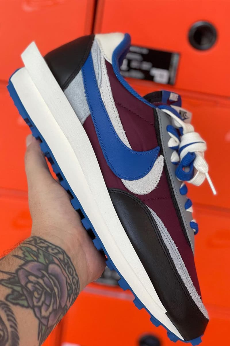 UNDERCOVER x sacai x Nike LDWaffle「Night Maroon/Team Royal」清晰圖輯曝光