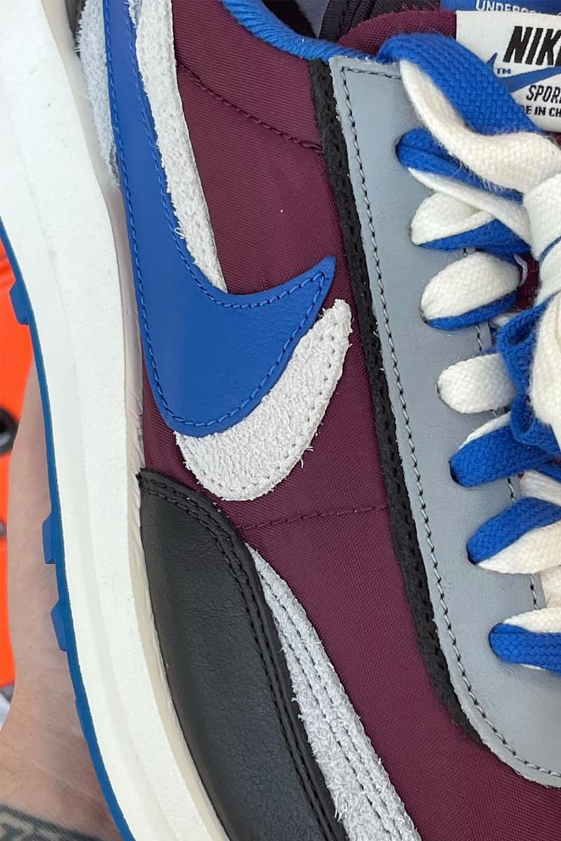 UNDERCOVER x sacai x Nike LDWaffle「Night Maroon/Team Royal」清晰圖輯曝光