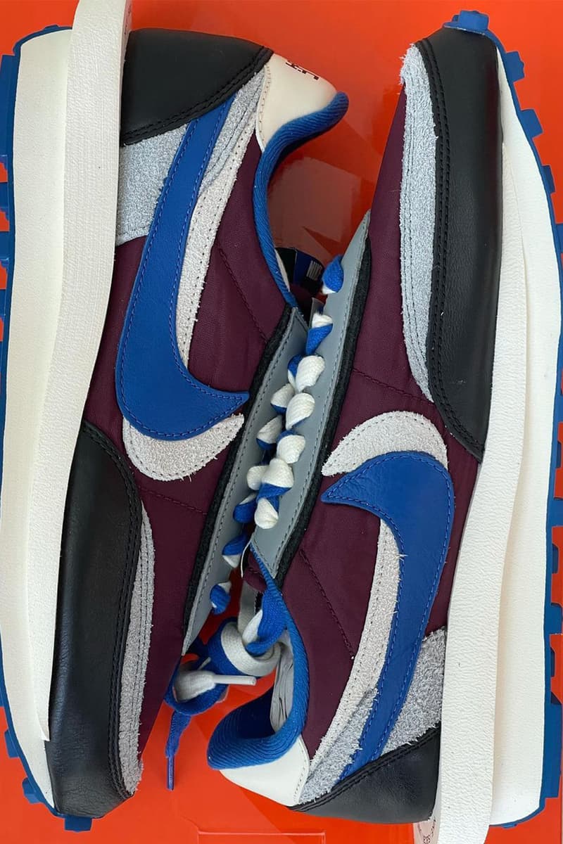 UNDERCOVER x sacai x Nike LDWaffle「Night Maroon/Team Royal」清晰圖輯曝光