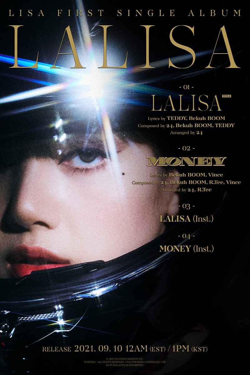 人氣韓國女團 BLACKPINK 成員 Lisa 個人專輯《LALISA》曲目列表正式公開