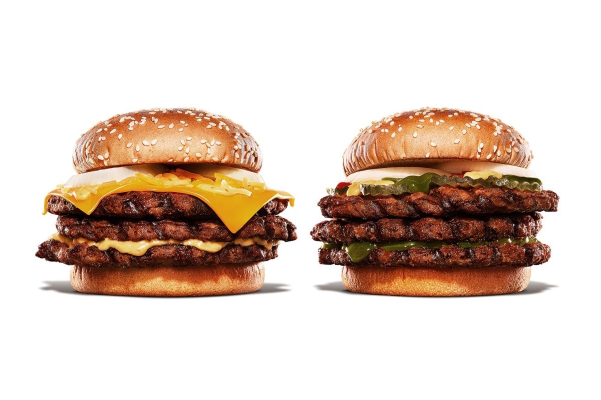 Burger King 限時推出特大號「三層火烤牛肉起司堡」與「墨西哥辣椒起司烤牛堡」
