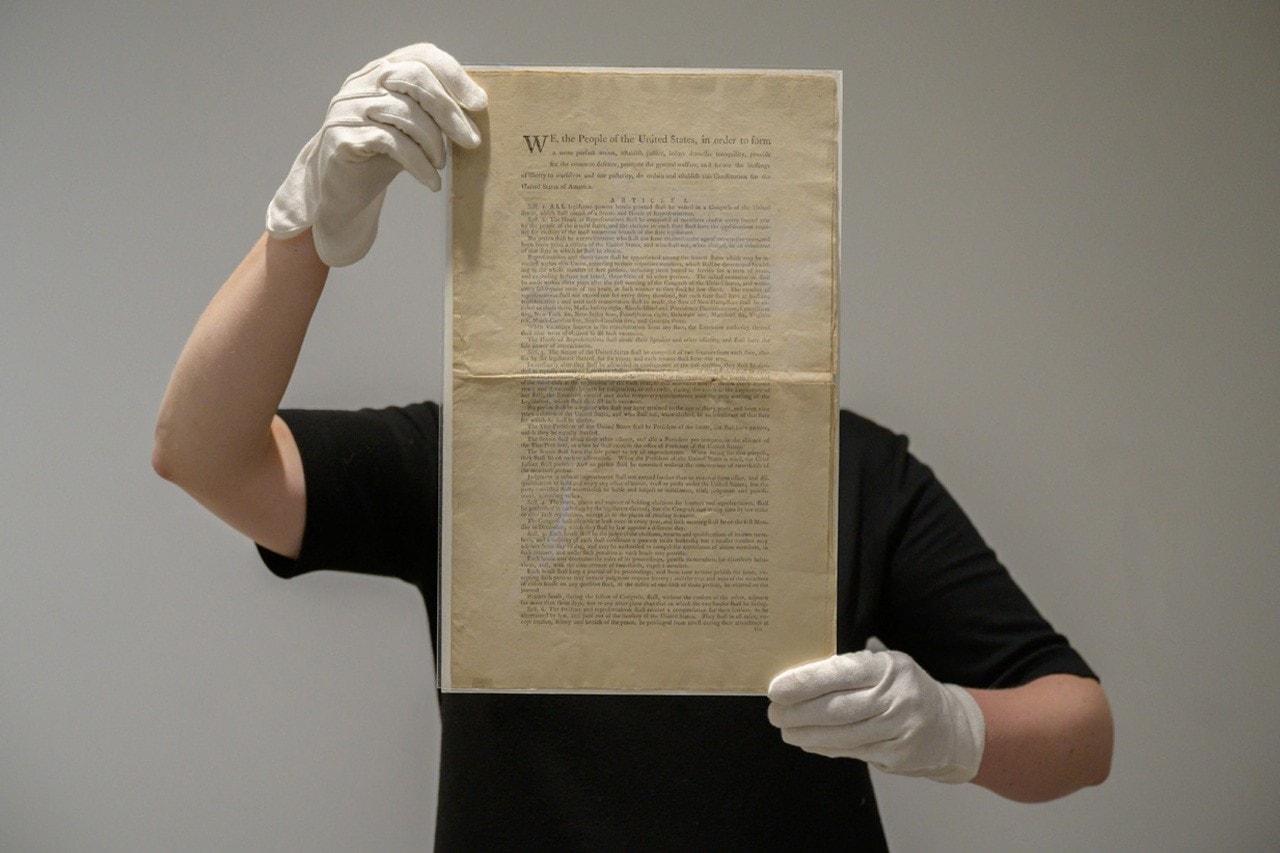 上看 $2,000 萬美元，1787 年美國憲法副本文件即將展開拍賣