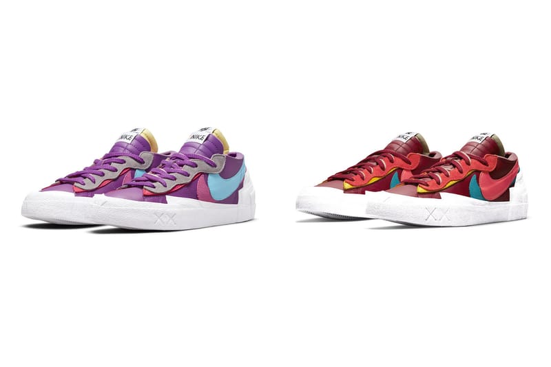 KAWS x sacai x Nike Blazer Low「Purple Dusk」、「Team Red」官方圖輯公佈