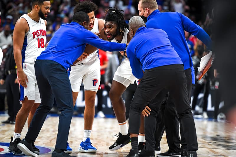 雙雙逐出場外，LeBron James 卡位動作引起 Isaiah Stewart 血濺球場