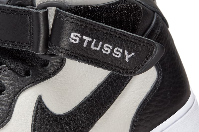 率先近賞 Stüssy x Nike Air Force 1 Mid 黑白配色官方圖輯