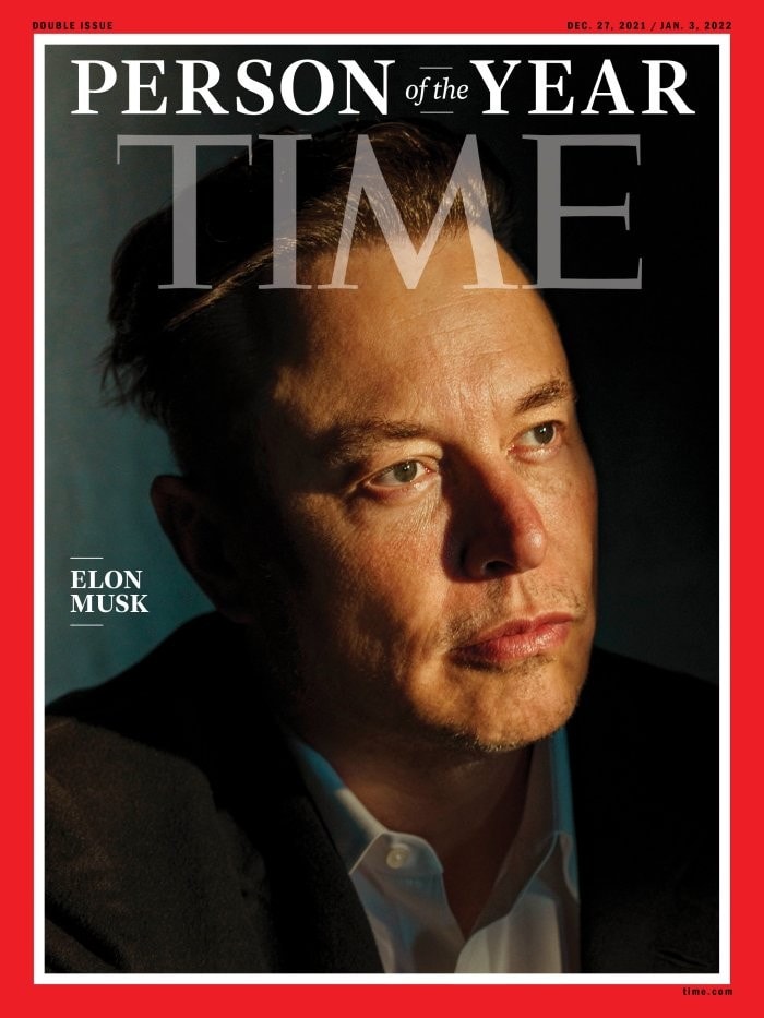 Elon Musk 正式登上《TIME》2021 年度風雲人物