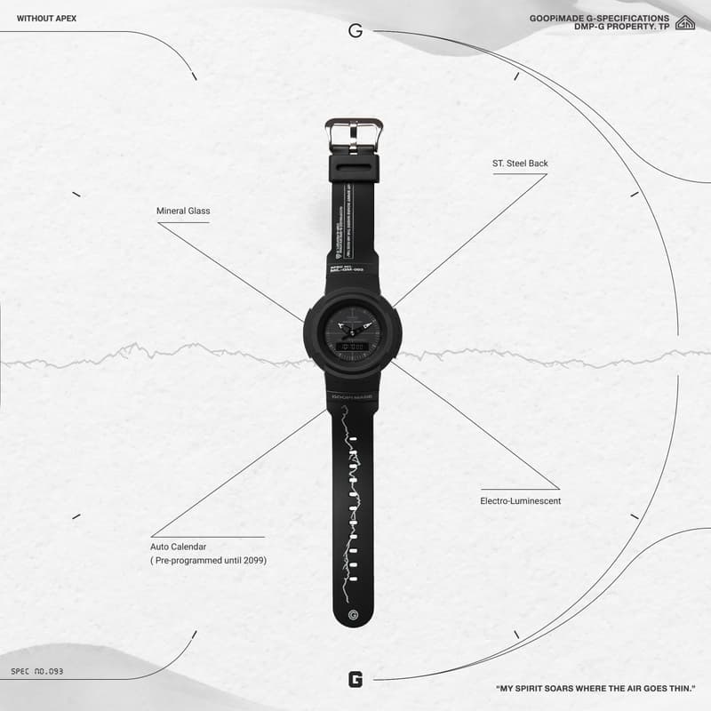 GOOPiMADE x G-Shock「Without APEX」AW-500BBGO 聯乘錶款正式登場