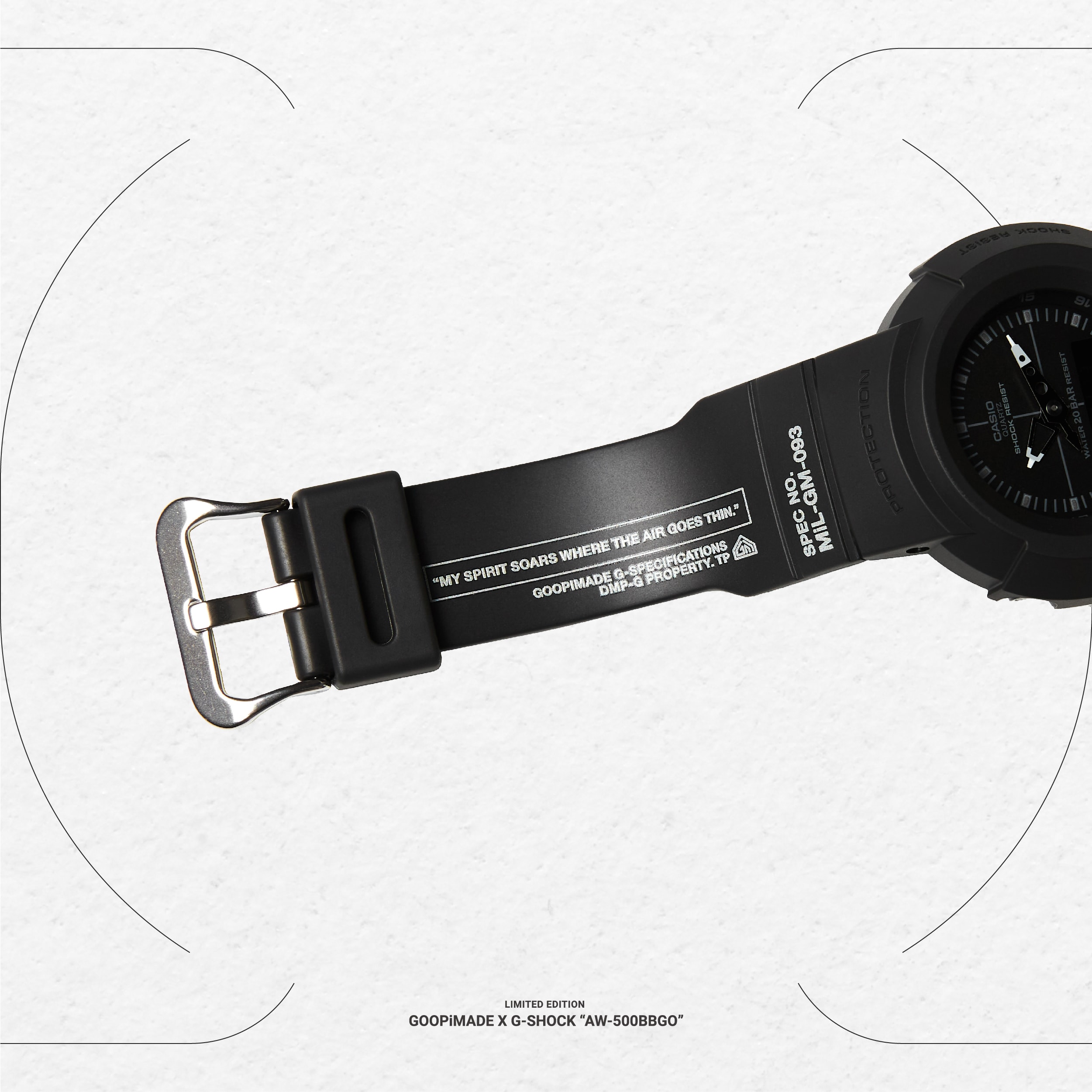 GOOPiMADE x G-Shock「Without APEX」AW-500BBGO 聯乘錶款正式登場