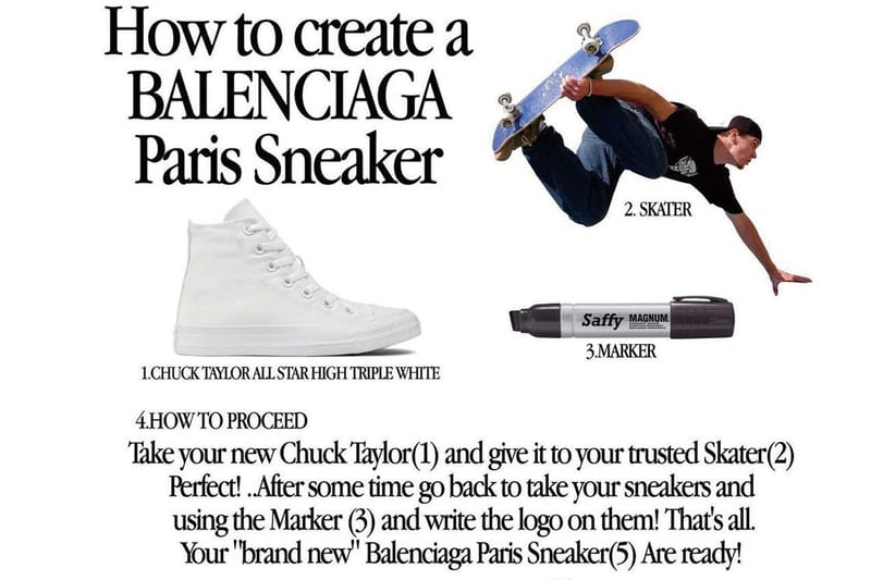 如何自製 Balenciaga 要價 $1,850 美元的破舊風格鞋款「Paris Sneaker」