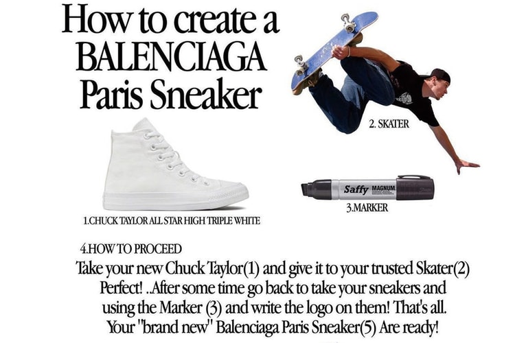 如何自製 Balenciaga 要價 $1,850 美元的破舊風格鞋款「Paris Sneaker」