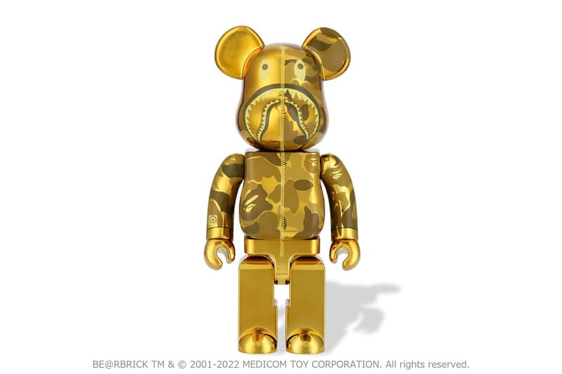 Medicom Toy 攜手 A BATHING APE®︎ 打造金銀兩色 BE@RBRICK 公仔