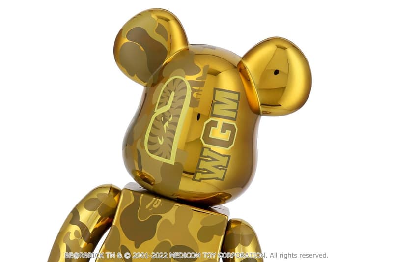 Medicom Toy 攜手 A BATHING APE®︎ 打造金銀兩色 BE@RBRICK 公仔