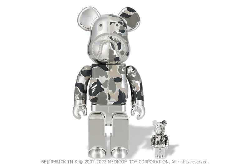 Medicom Toy 攜手 A BATHING APE®︎ 打造金銀兩色 BE@RBRICK 公仔