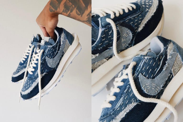 率先近賞 sacai x Nike LDWaffle「Boro」刺子繡定製鞋款