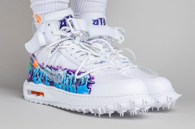 率先近赏 Off-White™ x Nike Air Force 1 Mid「Graffiti」上脚图辑