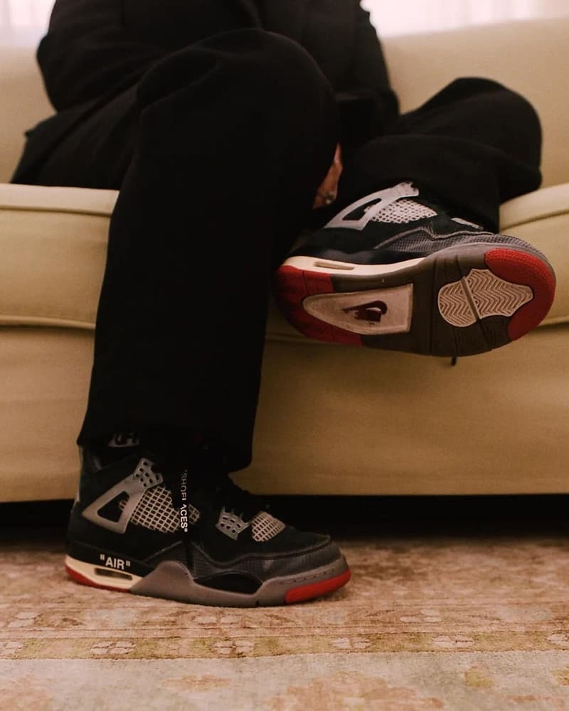 Virgil Abloh 遺孀率先上腳 Off-White™ x Air Jordan 4 未發佈聯名配色「Bred」