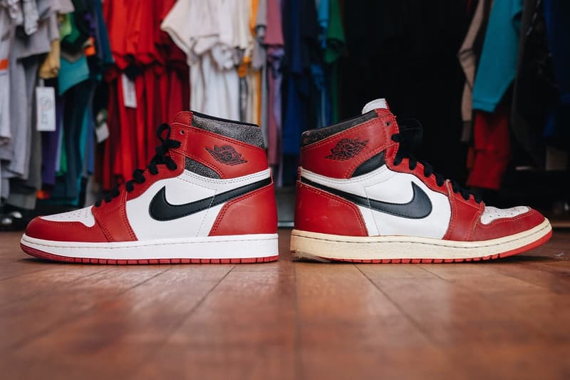 實際比對 1985 Air Jordan 1「Chicago」與 2022 Air Jordan 1「Lost & Found」