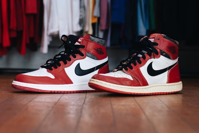 實際比對 1985 Air Jordan 1「Chicago」與 2022 Air Jordan 1「Lost & Found」