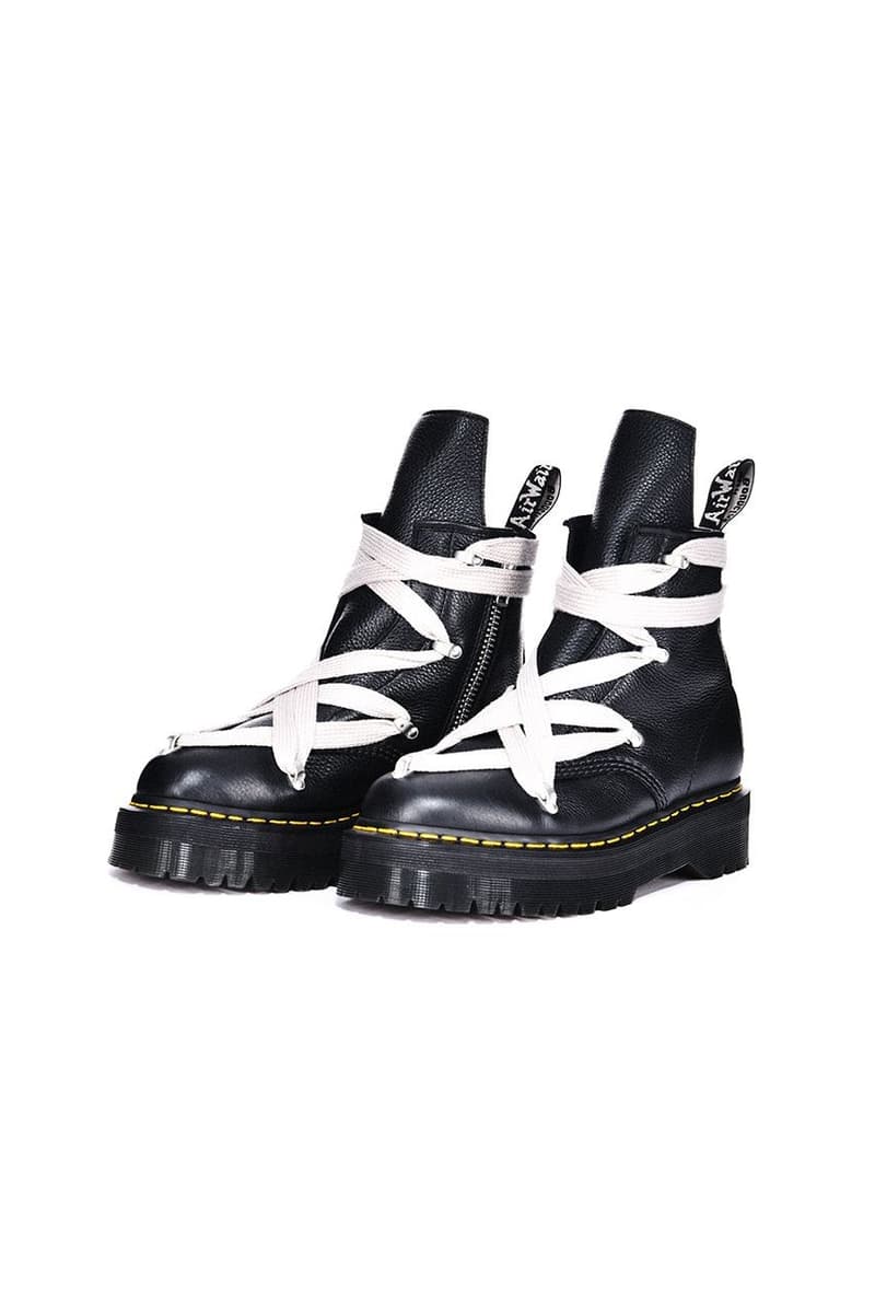 Rick Owens x Dr. Martens 1460、1918 联名靴款「Black Lunar」配色正式登场