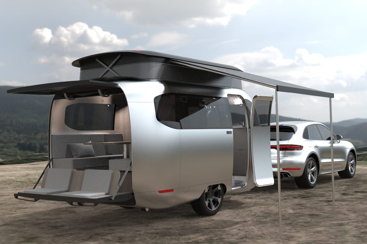 Airstream 携手 Porsche 打造全新豪华概念「旅行拖车」