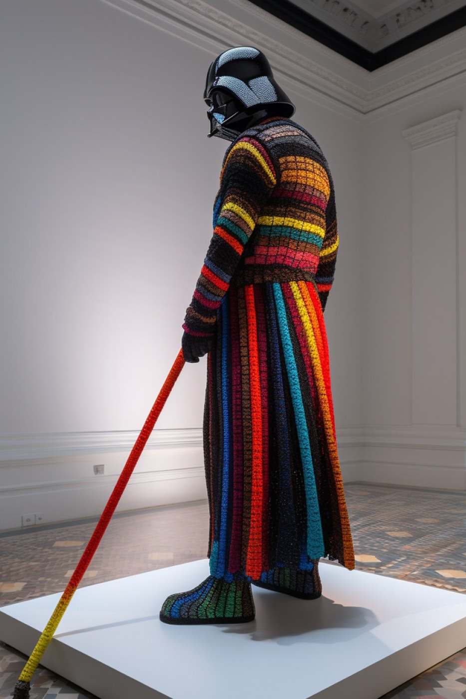 藝術家 Ken Kelleher 打造手工編織服裝「黑武士 Darth Vader」雕塑