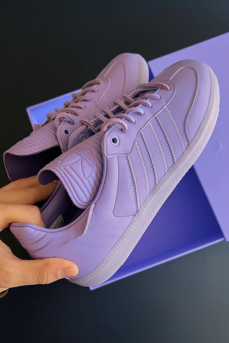 率先近賞 Pharrell x adidas Humanrace Samba「Lilac」全新联名鞋款