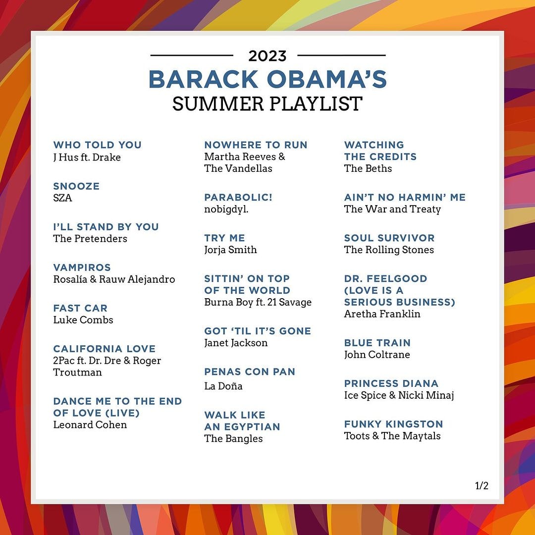 總統級的音樂品味，Barack Obama 揭曉個人 2023 夏季歌單