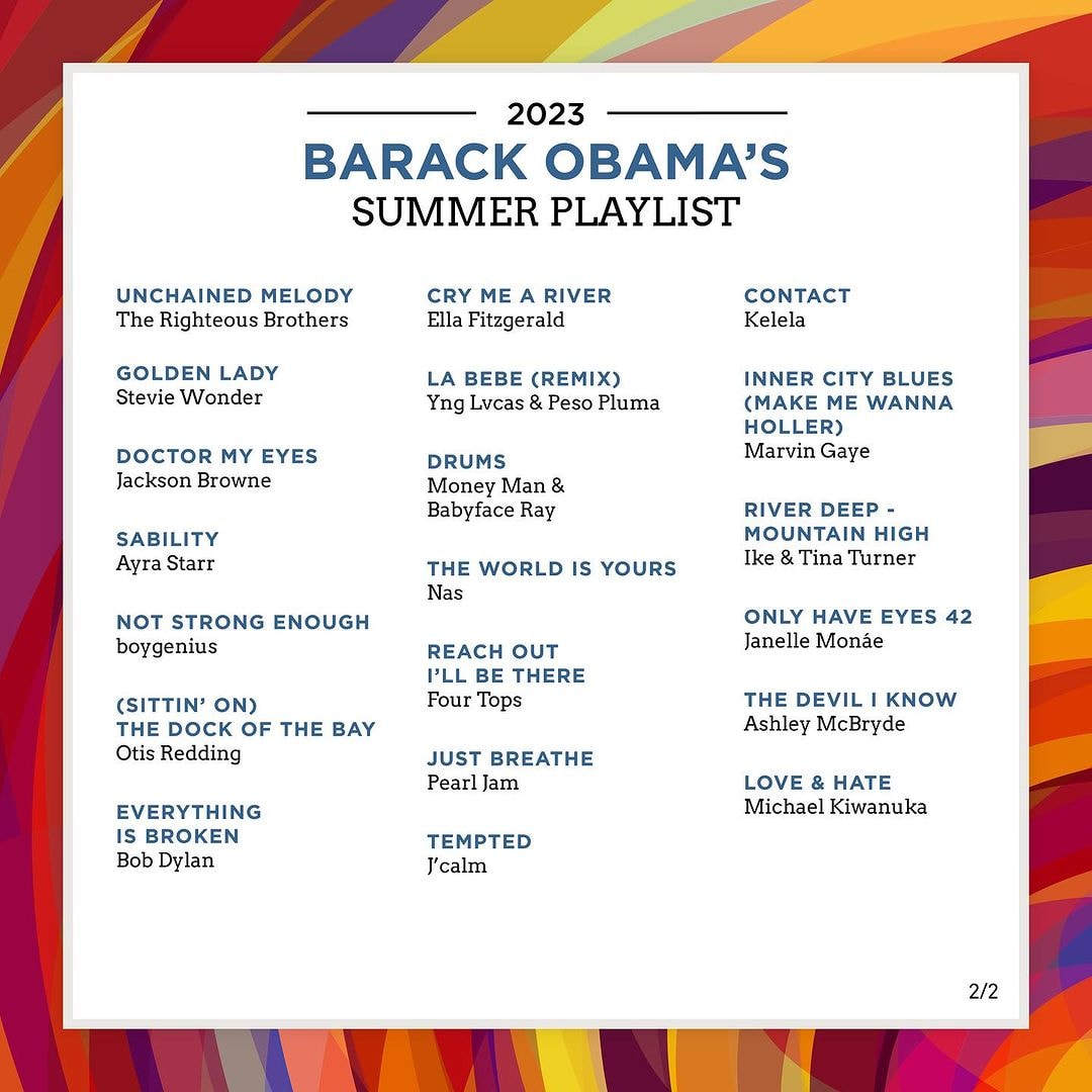 總統級的音樂品味，Barack Obama 揭曉個人 2023 夏季歌單