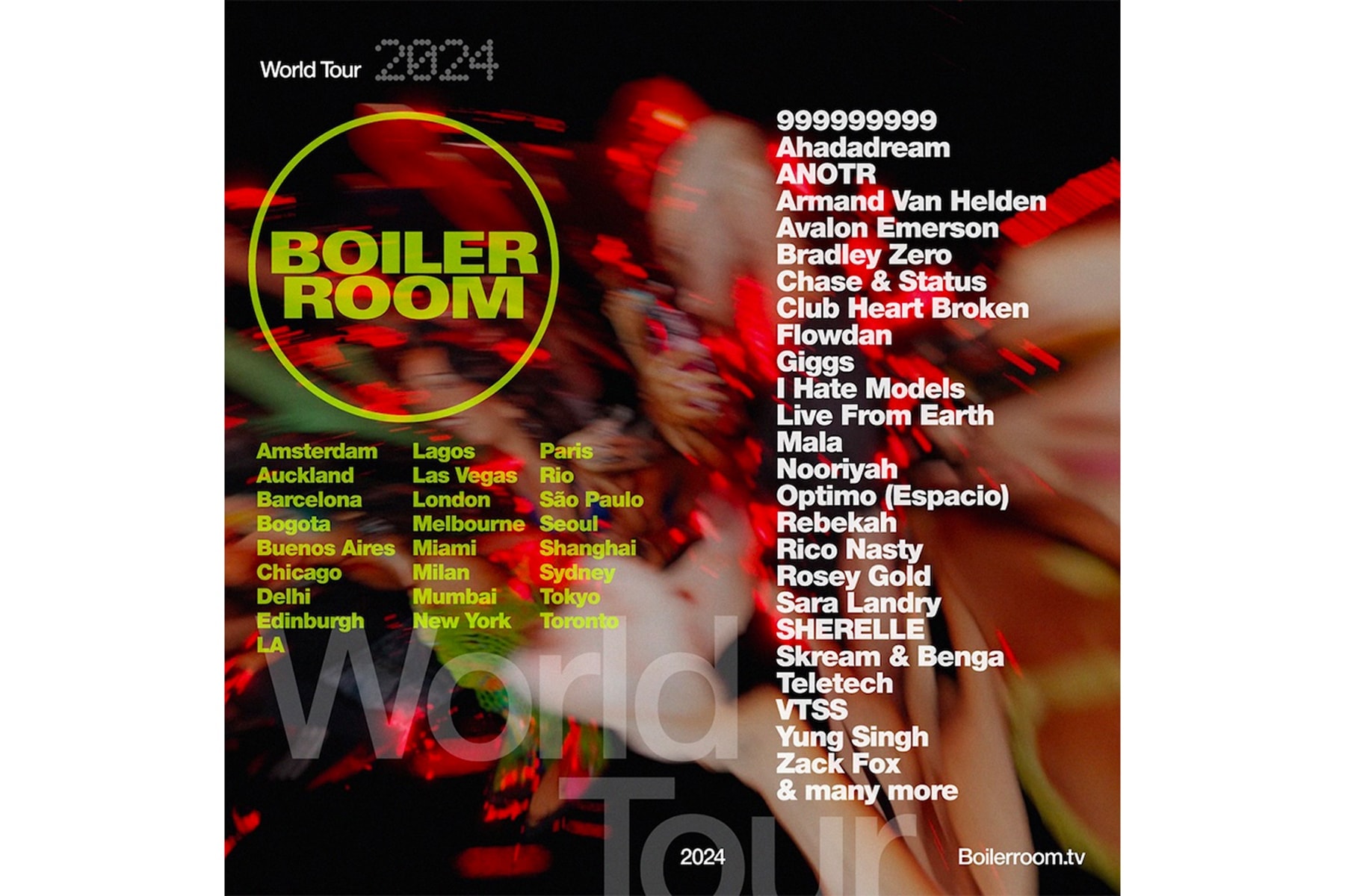 空降 25 座城市！Boiler Room 正式宣佈 2024 世界巡演、首波演出陣容