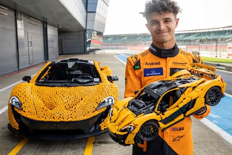 Lando Norris 实际试驾等比例 LEGO 积木组装 McLaren P1 车款