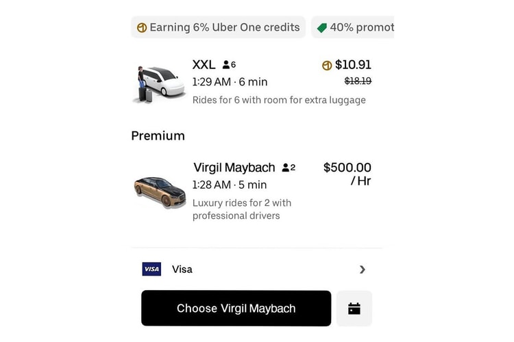 芝加哥 Uber 驚現 Virgil Abloh 限量 Maybach,下單 1 小時要價 500 美元
