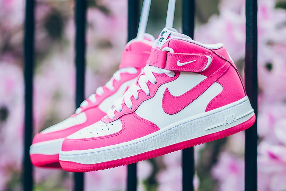 pink air forces high top