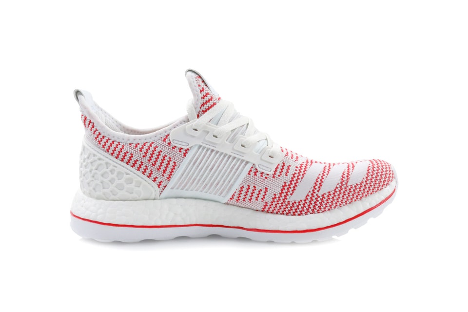 Adidas Pure Boost Zg Crystal White Vivid Red Hypebae Adidas Pure Boost Zg Crystal White Vivid Red Hypebae