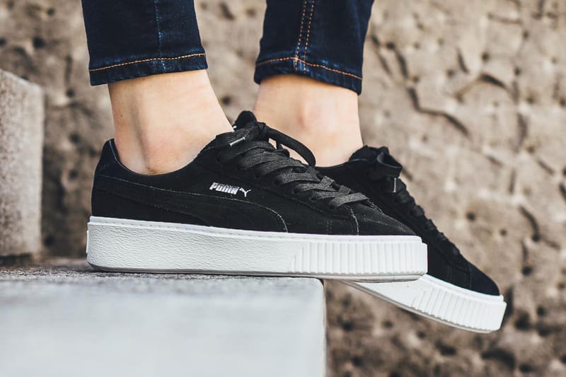 puma suede platform black