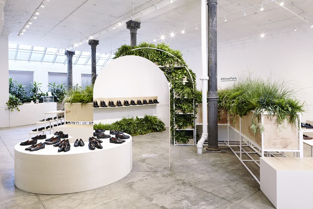 everlane shoe park nyc new york city urban oasis pop up glossier balm dotcom blue bottle coffee