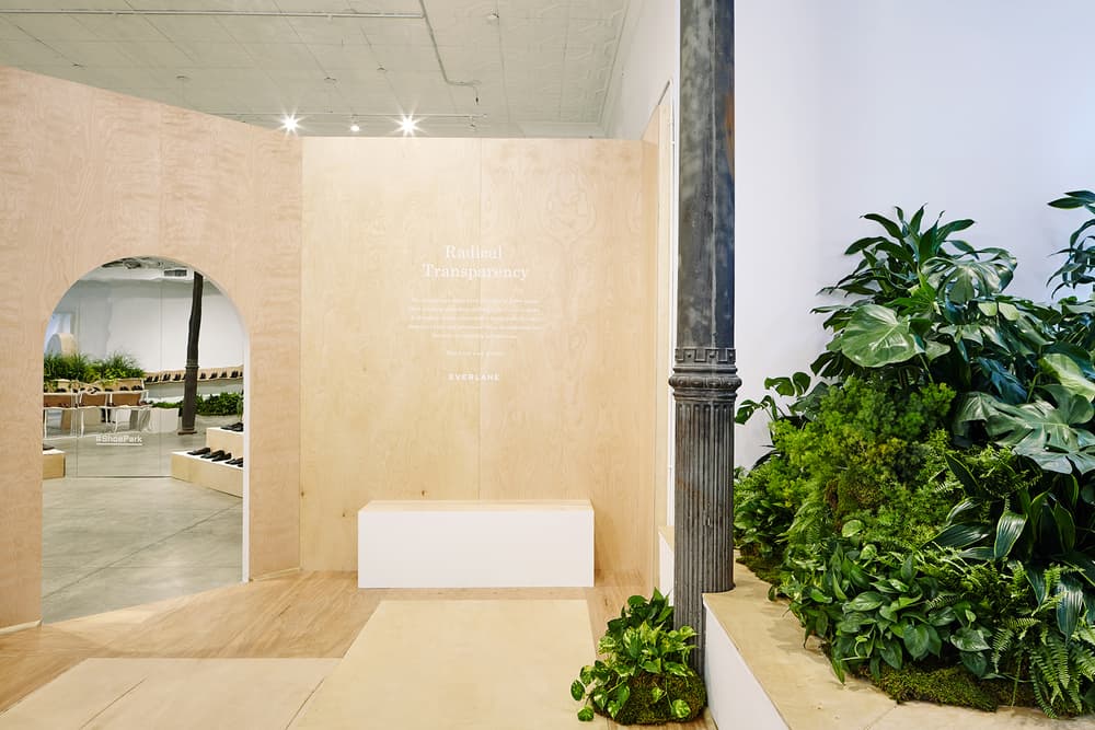 everlane shoe park nyc new york city urban oasis pop up glossier balm dotcom blue bottle coffee