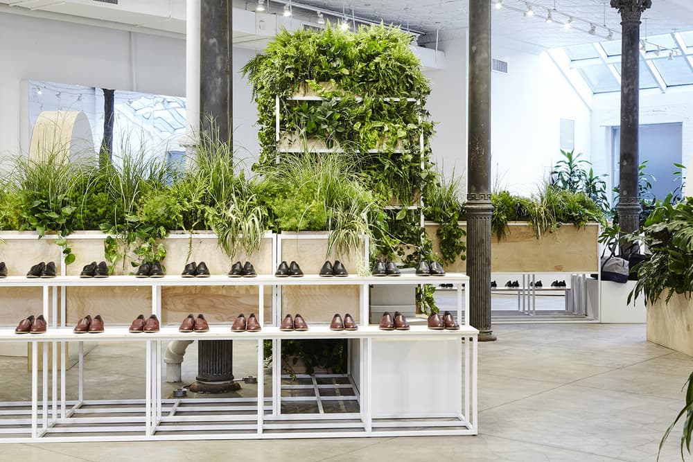 everlane shoe park nyc new york city urban oasis pop up glossier balm dotcom blue bottle coffee