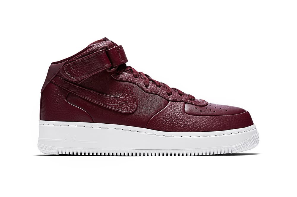 NikeLab Premium Air Force 1 Mid Maroon Blue