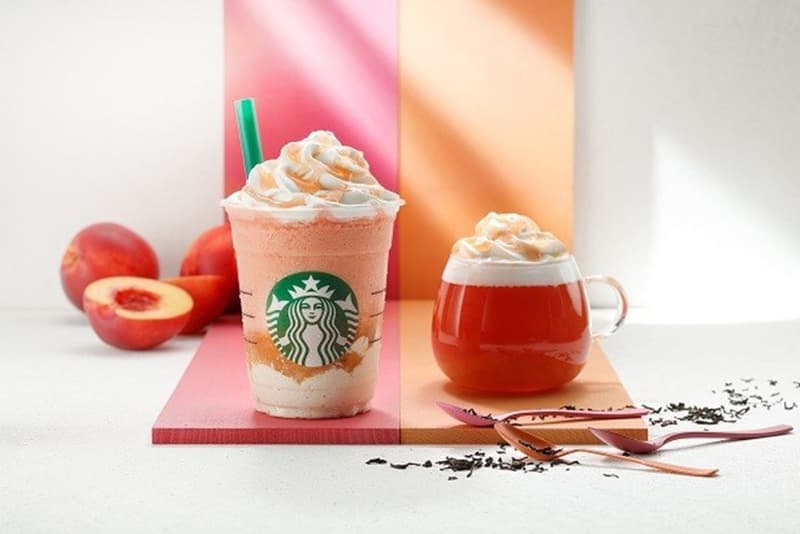 Starbucks Japan Nectarine Peach Frappuccino and Tea