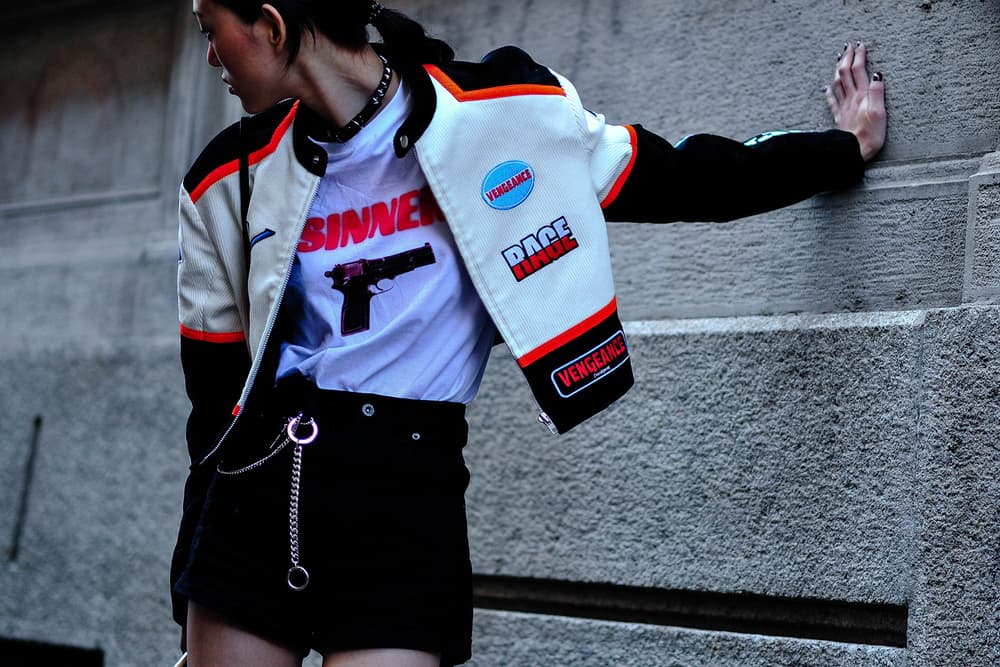 streetsnaps milan fashion week mfw street style jw anderson chanel bomber jackets